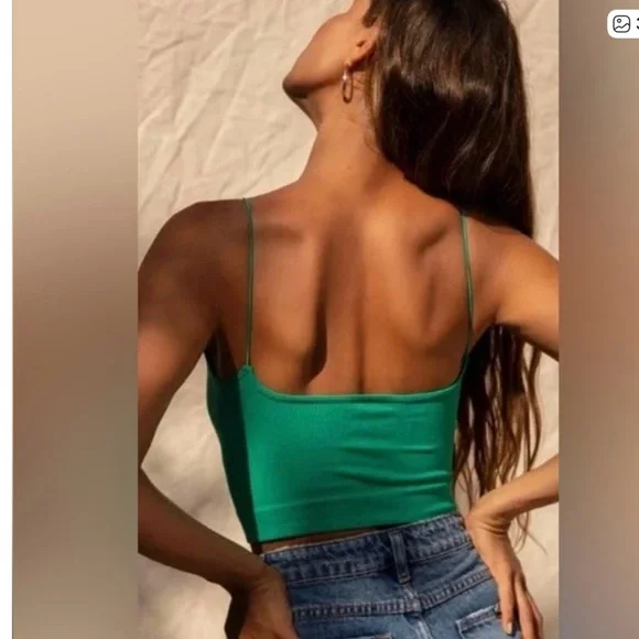 FP Movement intimately green v-neck brami forest green NWOT - Picture 3 of 10